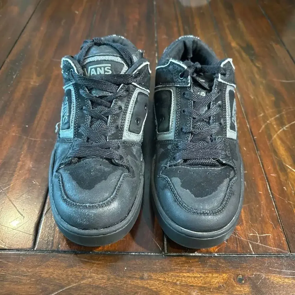 Vintage Vans Skateboarding Low-Top Sneakers Black with Skull Pattern Details